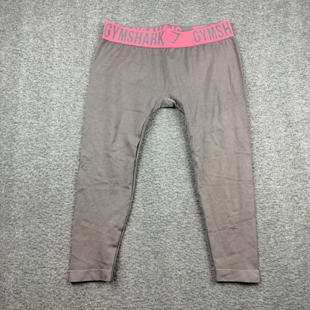 Gymshark Flex Leggings Womens Small Gray Pink‎ Seamless High Waist Workout Yoga